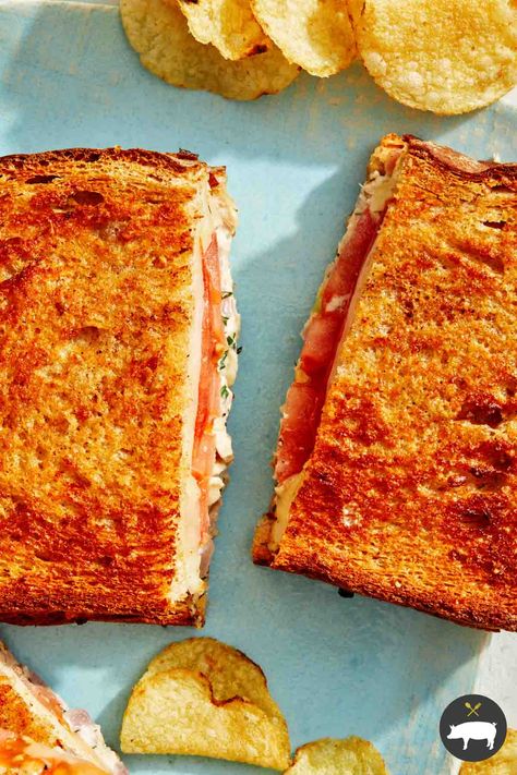 This Air Fryer Tuna Melt is the perfect pairing of toasty buttery bread and creamy cheesy tuna salad. You'll love the combination of flavors and texture in this easy and comforting lunch! #airfryer #tunamelt #recipe #easyrecipe Air Fryer Tuna Melt, Air Fryer Tuna, Tuna Melt Recipe, Canned Tuna Recipes, Spoon Fork Bacon, Melt Recipe, Tuna Melt, Air Fryer Oven Recipes, Tuna Melts