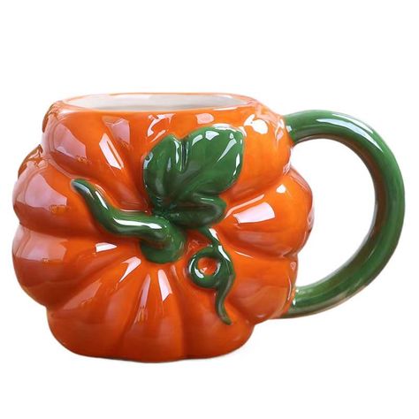 Orange Cups, Fun Mugs, Pumpkin Cups, Orange Mugs, Kudo Shinichi, Special Halloween, Cerámica Ideas, Pause Café, Fruit Cups