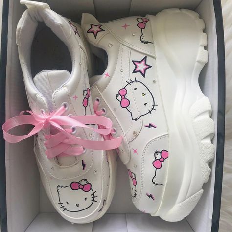 🤍 Custom hello kitty platform chunky trainers

💗... - Depop Custom Hello Kitty, Platform Trainers, Chunky Trainers, Chunky Shoes, Pink Ribbon, Wedding Sneaker, White Lace, Fashion Art, Wedding Shoe