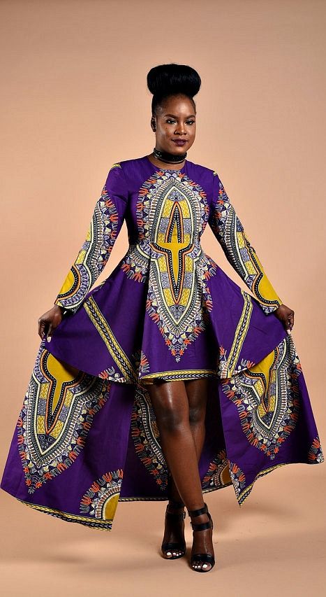 Mode Prints, Afrikaanse Mode, African Dashiki, African Inspired Fashion, African Print Dress, African Print Dresses, Kitenge, Purple And Yellow, African Men Fashion