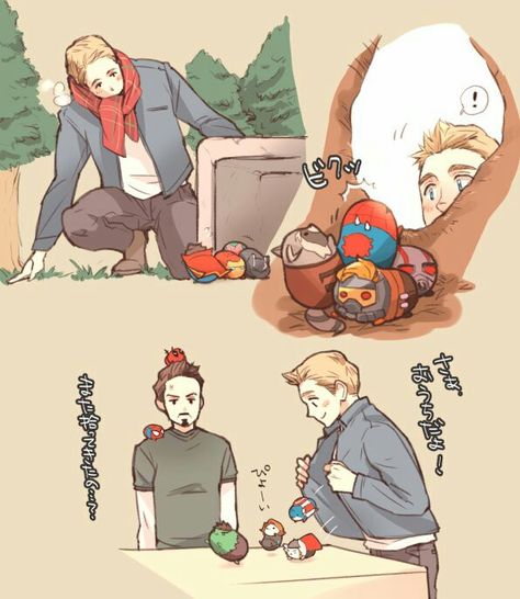 The Avengers Tsum Tsum || Steve & Tony || Cr: かねみつ Marvel Tsum Tsum, Steve Tony, Baby Avengers, Superfamily Avengers, Marvel Headcanon, Avengers Comics, Marvel Fan Art, Marvel Avengers Funny, Loki Marvel