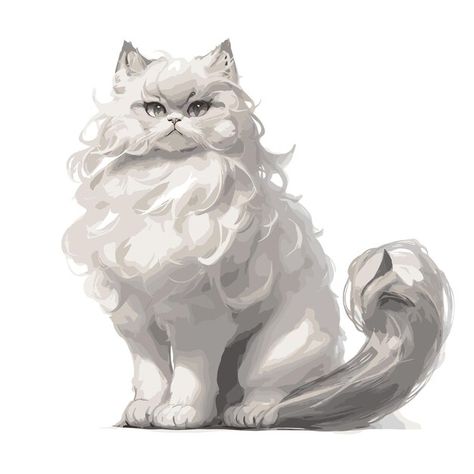 Vector premium persian cat vector art ed... | Premium Vector #Freepik #vector Persian Cat Art, Cat Vector Art, Cat Reference, Cat Vector, Technology Icon, Vector Art Illustration, Persian Cat, Create Image, Cartoon Cat