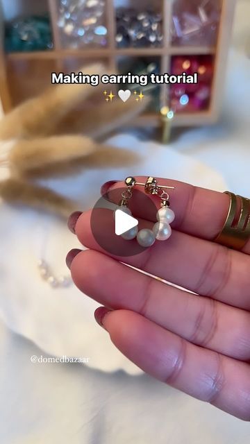 Mijuan Rony on Instagram: "Click the homepage link and search the number 🔍 to view the production video. Same earring materials (RGP1235)(RGP4138-3.5*0.6)(wire26ga-4mm)(PP3781)🔗#pearljewelry #pearlearrings #handmadewithlove #diy #beads #charms #wirejewelry #jewelrymakingsupplies #earringlove #earring #viral" Diy Earrings Video, Diy Earrings Tutorial, Diy Earrings Materials, Earring Video, Beads Charms, Earring Tutorial, Diy Charms, Diy Earrings, Diy Beads