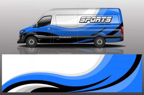 Van Wrap Design Ideas, Van Wrap Design, Livery Bus, Bus Skin, Bus Skin Design, Car Sport, Pickup Car, Sports Decals, Sport Branding