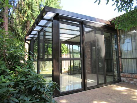 Glass Patio Enclosure Sunroom Ideas, Back Patio Enclosure Ideas, Backdoor Patio Ideas, Glass Patio Enclosure, Backdoor Patio, Balcony Addition, Deck Waterproofing, Sunroom Bedroom, Hot Tub Enclosure