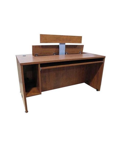 Hidden Monitor, Dual Monitor Desk, Office Craft Space, Lift Desk, Hidden Desk, Monitor Desk, Barn House Interior, Wood Office Desk, Studio Desk