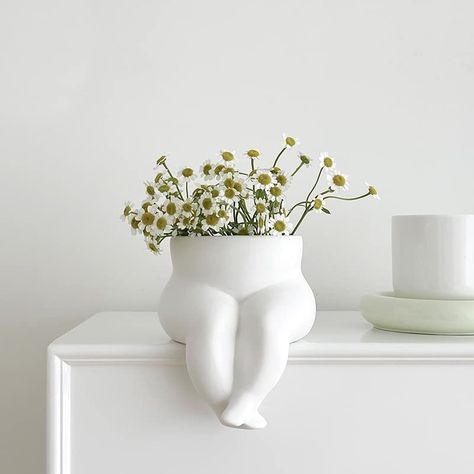 Fat Legs Body Shaped Vase, Modern Body Sculpture Vase for Decor, Ceramic Nude Vase, Body Flower Planter Rabbit Girl, Modern Farmhouse Table, Resin Storage, Cerámica Ideas, Unique Vases, Keramik Vase, Night Lamp, Flower Planters, Ceramic Flowers