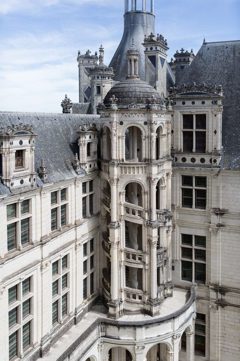 Château de Chambord Loire Valley by Cavin Elizabeth Architecture Cool, Loire Valley France, Exterior Stairs, Castle Aesthetic, French Architecture, European Architecture, Architecture Drawing Art, Chateau France, Classic Architecture