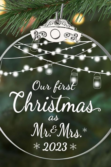 Our First Christmas Married Ornaments 2023 with Gift Box, Wedding Gifts for Couple, 1st Christmas as Mr and Mrs Ornament, Bridal Shower Gift, Christmas Tree Decoration for Newlywed Couples First Christmas, Married Ornament, First Christmas Married, Wedding Gifts For Couples, First Christmas Ornament, 1st Christmas, Bridal Shower Gifts, Holiday Ornaments, First Christmas