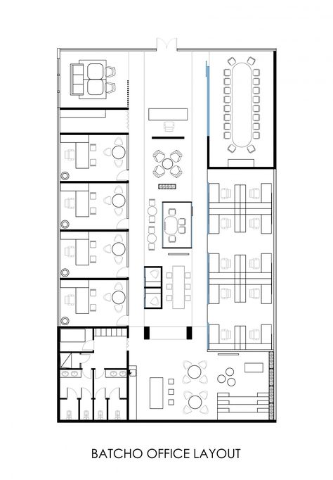 Commercial Office Design Plan, Office Design Plan Layout, Corporate Office Layout, Home Office Layout Plan, Narrow Home Office, Office Layout Design, Business Office Interior Design, Open Office Layout, Office Layout Plan