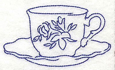 Tea Cup Drawing, Teacup Tattoo, Cup Tattoo, Floral Teacup, Blue Tea Cup, Cute Tats, Ideas Embroidery, Blue Tea, Redwork Embroidery