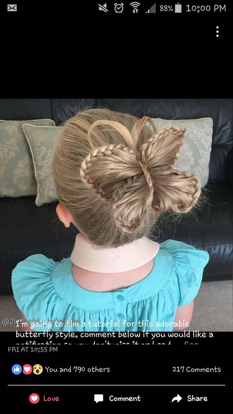 Butterfly bun Butterfly Bun, Hairstyles Butterfly, Bun Tutorial, Artistic Hair, Crazy Hair, Gorgeous Hair, Crochet Necklace, Hairstyles, Hair Styles