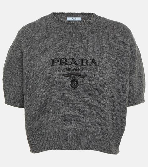 Slate Sweater, Prada Clothes, Prada Sweater, Knitted Shirt, Cute Clothing Stores, Italian Heritage, Wool Shirt, Clothing Stores, Knit Outfit