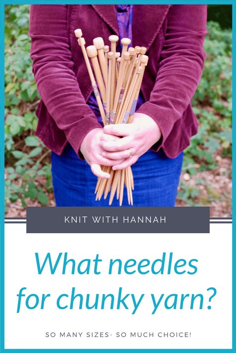 Which needles should I use for chunky yarn? - Knit With Hannah Chunky Knitting Patterns, Knitting Tips, Knitting Blogs, Learn How To Knit, Knitting Tutorial, Chunky Yarn, Easy Knitting, Knitting For Beginners, A Pattern