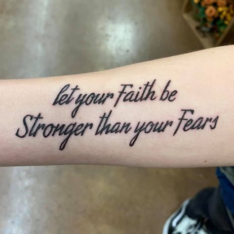 An idea for a tattoo. Fear Tattoo, You Are Stronger, You Are Strong, Stronger Than You, A Tattoo, Tattoo Quotes, Tatting, Tattoo Designs, Let It Be