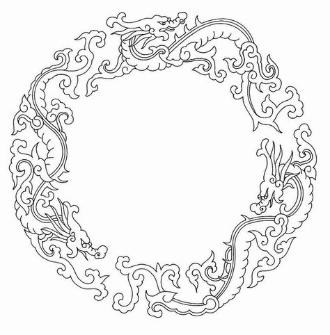 Circle dragon tattoo Dragon Circle Tattoo, Dragon Tattoo Circle, Stitching Basics, Circle Dragon, Dragon Mandala, Surrealism Drawing, Circle Tattoo, Dragon Illustration, Dragon Tattoo Designs