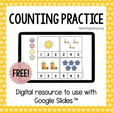 Digital Counting Activities Using Google Slides™ and Seesaw Transition Songs For Preschool, Preschool Transitions, Digital Learning Classroom, Online Preschool, Teaching Mama, Counting Practice, Classroom Homeschool, Virtual School, Counting Activities