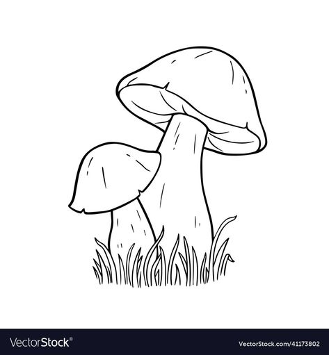 Mushroom Outline, Mushroom Coloring, Kaos Oblong, Head Drawing, Mushroom Drawing, Drawing Heads, Photoshop Projects, Outline Drawing, Wood Burning Crafts