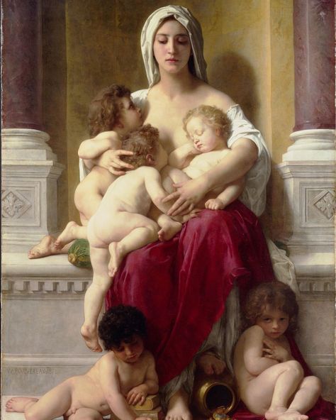 Just Art History on Instagram: “William Adolphe Bouguereau 🇫🇷 “La Charité” ( Sadaka ),1878 🏛Christie’s Collection, London (19th European Art)” Adolphe Bouguereau, Art Schools, William Adolphe, Wood Gallery Frames, William Adolphe Bouguereau, Academic Art, Oil Painting Reproductions, Arte Popular, Handmade Oil