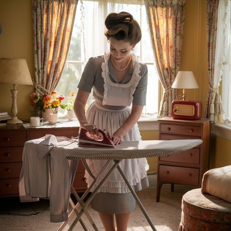 Aesthetic Housewife, Vintage Housewife Aesthetic, Housewife Aesthetic, Traditional Wife, 50's Housewife, 50s Housewife, Stepford Wife, Vintage Housewife, Happy Housewife