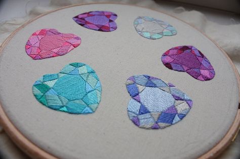 be still my crystal heart  wip. hand embroidered gems. Crystal Embroidery Designs, Stitch Things, House Hacks, Embroidery Tips, Crystal Embroidery, Hand Crafts, Bead Embroidery Patterns, Sewing Embroidery Designs, Embroidery Craft