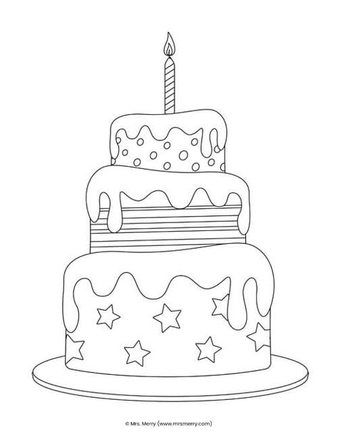 Cake Coloring Pages, Cake Sketch, Cake Coloring, Cartoon Birthday Cake, Happy Birthday Drawings, Diy Cake Topper Birthday, 37 Birthday, Happy Birthday Coloring Pages, Cake Drawing