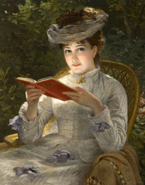 stunning women of the 19th century | summer beauty (19th century). English School. Artist Unknown, Oil on ... Book Pictures, Reading Art, Reading A Book, Woman Reading, Victorian Art, Summer Beauty, Woman Painting, 그림 그리기, Beautiful Paintings