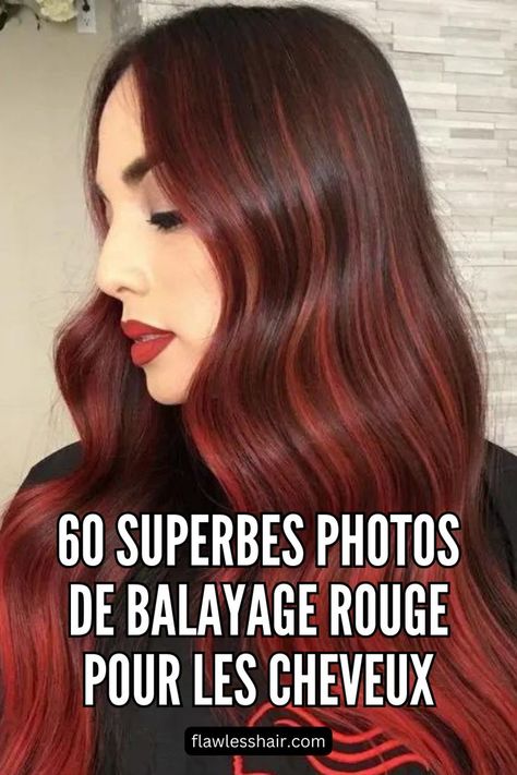 Le balayage rouge foncé est destiné aux femmes fortes et sûres d'elles. Si vous vous reconnaissez dans ces propos, qu'attendez-vous exactement pour vous teindre les cheveux de la sorte ? // Crédit photo : Instagram @cheveux peints Photo Instagram, Balayage, Instagram