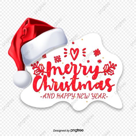 Happy New Year Typography, New Year Typography, Merry Christmas Clipart, Red Christmas Background, Label Png, Merry Christmas Typography, Merry Christmas Poster, Happy Christmas Day, Merry Christmas Text