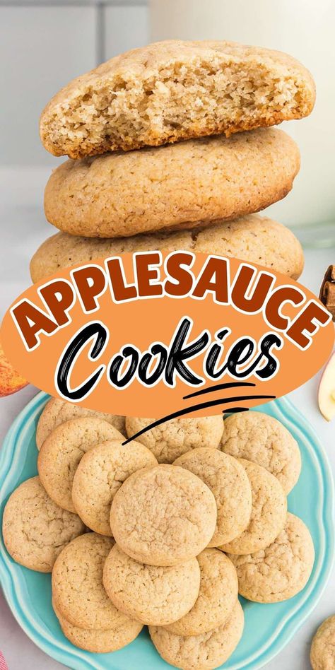 Easy Applesauce Cookies, How To Use Up Applesauce, Apple Sauce Baking Recipes, Gluten Free Applesauce Cookies, Desserts Using Applesauce, Apple Sauce Cookies Recipe, Uses For Applesauce, Applesauce Cookies Healthy, What To Make With Applesauce