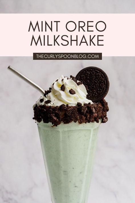 Mint Milkshake Recipe, Chocolate Ice Cream Milkshake, Mint Milkshake, Oreo Milkshake Recipe, Mint Chocolate Chip Milkshake, Cookies And Cream Milkshake, Milkshake Recipe Easy, Mint Chocolate Ice Cream, Oreo Shake