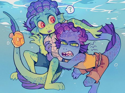 Luca Movie, Disney Luca, Lucas Movie, Disney Ships, Gay Fish, Lucas Arts, Disney Animated Movies, Sea Monsters, Arte Fantasy