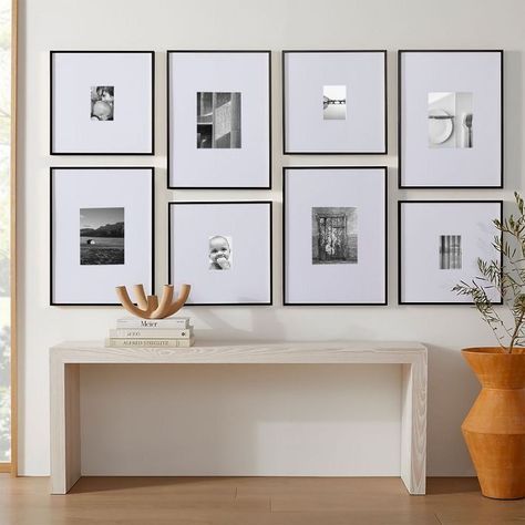 The Long Hallway Classic Gallery Frames Set (Set of 8) Wall Gallery Frames, Gallery Wall Template, Hallway Gallery Wall, Gallery Frame Set, Gallery Wall Frame Set, Picture Gallery Wall, Gallery Wall Layout, Family Photo Wall, Photo Wall Decor