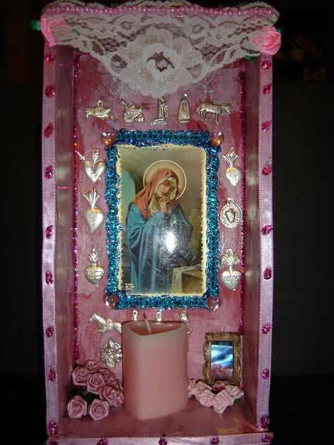 Altar Pieces, Erzulie Freda, Christian Imagery, Shrines Art, The Virgin Mary, Pretty Room, Catholic Art, Arte Popular, Sacred Space