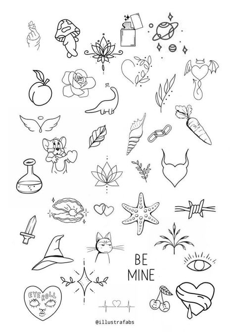 Tattoo Idea For Beginners, Cute Small Flash Tattoos, Simple Tattoo Flower Design, Cute Flash Tattoo Ideas, Cute Horizontal Tattoos, Beginners Tattoo Designs, Flash Tattoo Skeleton, Tattoo Ideas Simplistic, Small Tattoo Flash Art