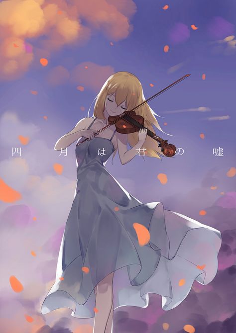 Es hermosa Your Lie In April Anime, Kaori Miyazono, Your Lie In April, Violin, Anime Wallpaper, A Woman, Anime, Blue