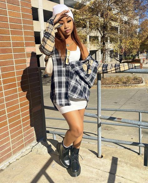 Flannel And Dress Outfit, Dress Outfits Black, Baddie Poses, Instagram Model Outfits, Teen Swag, Teen Swag Outfits, 90's Fashion, Cute Lazy Day Outfits, Model Outfits