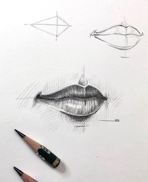 Choose Marker - Lips drawing tutorial Lips Drawing Tutorial, Layers Drawing, Drawing Anatomy, Drawing Tutorials For Beginners, Sketches Pencil, Academic Art, Lips Drawing, Art Station, Guided Drawing