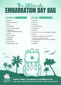 Ultimate Embarkation Day Bag Checklist | CruiseTipsTV Embarkation Day Bag, Embarkation Day Outfit, Cruise Memes, Cruise List, Aruba Cruise, Alaska Cruise Packing List, Embarkation Day, Alaska Travel Cruise, Carnival Cruise Tips