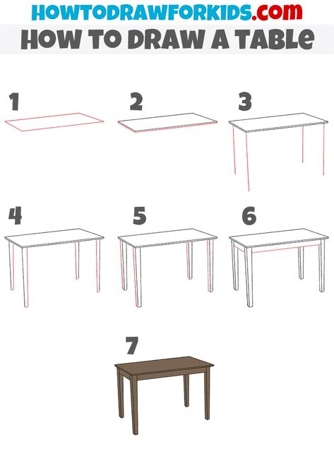 how to draw a table How To Draw A Table Step By Step, How To Draw A Desk, How To Draw Table, Table Reference Drawing, Table Sketch Design, Table Drawing Easy, Table Drawing Reference, Table Drawing Sketch, Table Doodle