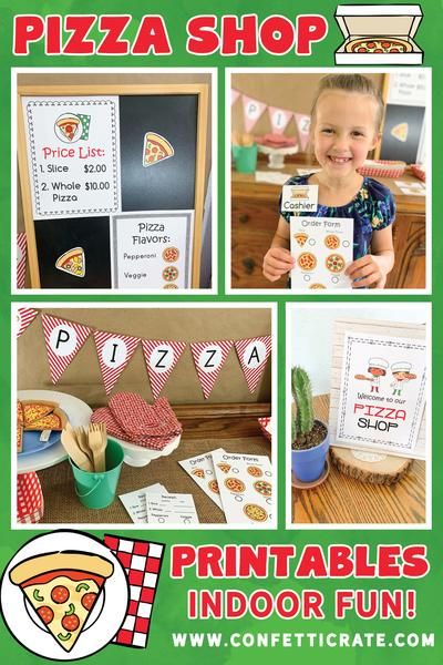 These pizza shop dramatic play printables will create the perfect indoor activities for your kids. They could play pizza shop while you work from home or on a rainy day. Pizza Shop Dramatic Play, Play Pizza Shop, Play Printables, Dramatic Play Themes, Dramatic Play Printables, Pizza Shop, Dramatic Play Preschool, Dramatic Play Area, Fun Indoor Activities