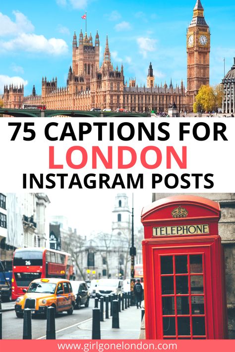 Check out these unique London Instagram captions, including the best London captions for Instagram, the best London quotes to use on Instagram, and so many more London Instagram ideas that you're sure to make all of your followers jealous of your time in London town! London Instagram Captions, London Quotes, London Telephone Booth, Vacation Captions, London Dreams, London Vacation, Travel Captions, London Trip, Tower Bridge London