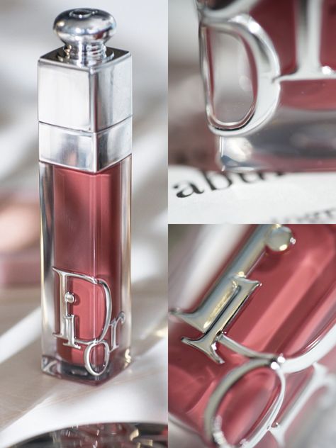 A collage of the Dior Lip Maximizer in 009 Intense Rosewood Son Dior, Dior Lip Maximizer, Dior Products, Dior Addict Lip Maximizer, Makeup Dior, Lip Gloss Homemade, Dior Lip, Dior Lipstick, Dior Addict Lip