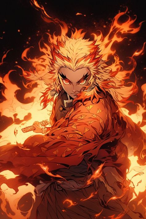 Flame Hashira Wallpaper, Rengoku Wallpapers 4k, Demon Slayer Wallpaper Rengoku, Demon Slayer Fire, Flame Hashira Rengoku, Fire Hashira, Rengoku Hashira, Rengoku Wallpaper, Rengoku Fanart