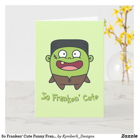 Funny Frankenstein, Frankenstein Halloween, Halloween Greeting Card, Frankenstein, Halloween Cards, Free Design, Tool Design, Greeting Cards, Stationery