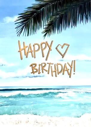 Beachy Birthday, Birthday Wishes Greetings, Birthday Pins, Happy Birthday Celebration, Beach Cards, Birthday Wishes For Myself, Beach Birthday, Happy Birthday Messages, Birthday Messages