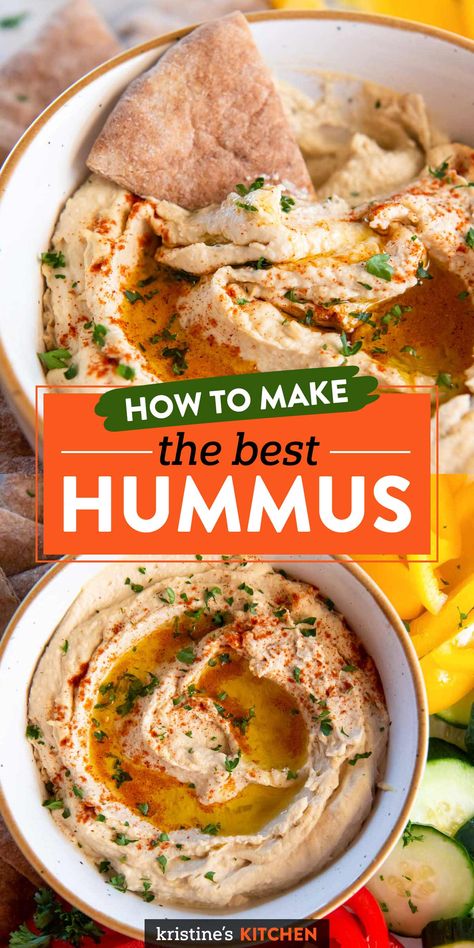 Easy Appetizers For Large Groups, Greek Hummus Recipe, Creamy Hummus Recipe, Best Hummus Recipe, Best Hummus, Easy Healthy Snack, Creamy Hummus, Hummus Recipe Homemade, Nourishing Recipes