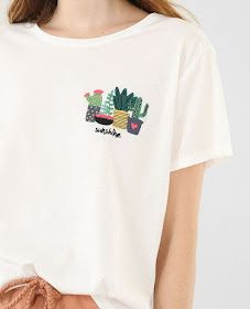 Broderie Anglaise Fabric, Cactus Embroidery, Cactus Shirt, Embroidery Tshirt, Embroidery On Clothes, Cute Embroidery, Shirt Embroidery, Embroidered Clothes, Embroidery Dress