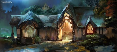 ArtStation - Elvish Home Elven City, Lotr Art, Location Inspiration, Holly Black, Fantasy City, Fantasy Art Landscapes, Middle Earth, Tolkien, Fantasy World