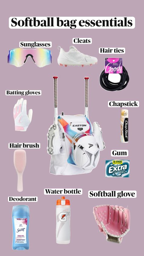 Softball Bag Essentials, Softball Essentials, Softball Bag, Softball Bags, Softball Gloves, Batting Gloves, Bag Essentials, Essential Bag, Hair Brush